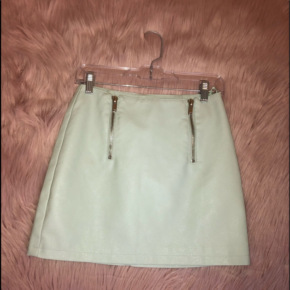 Faux leather a line skirt